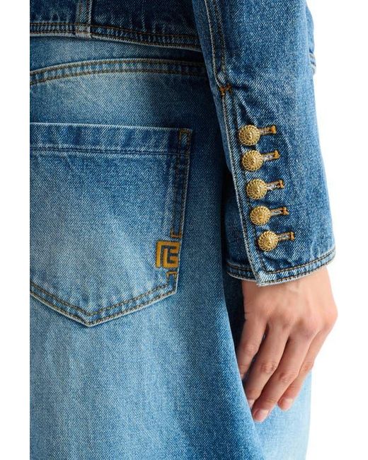 Balmain Blue Denim 2-Button Jacket