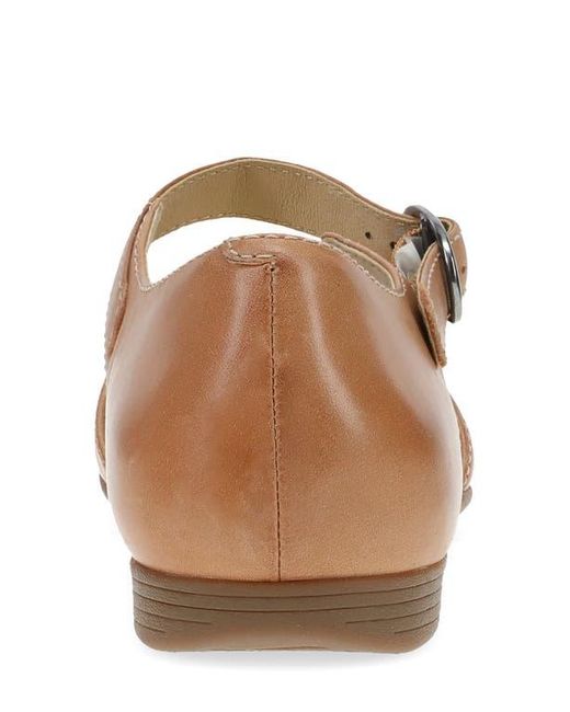 Dansko Brown Liv Ankle Strap Flat