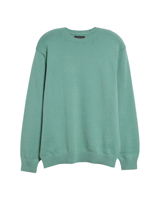 Beams Plus Green Cotton Crewneck Sweater for men
