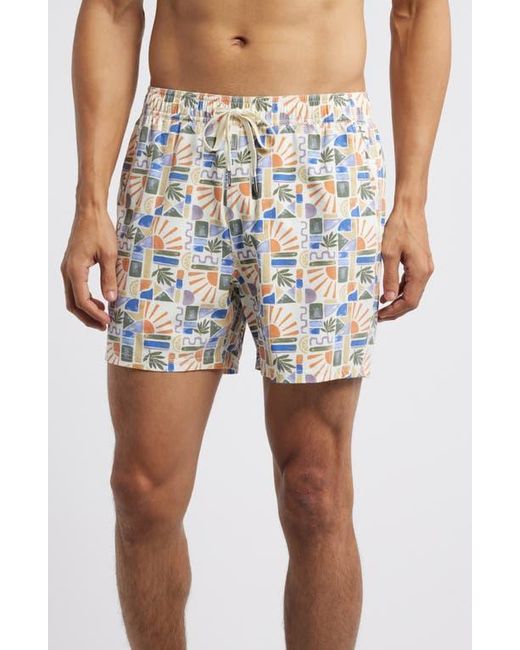 Fair Harbor Blue The Bungalow Water Repellent Swim Trunks for men