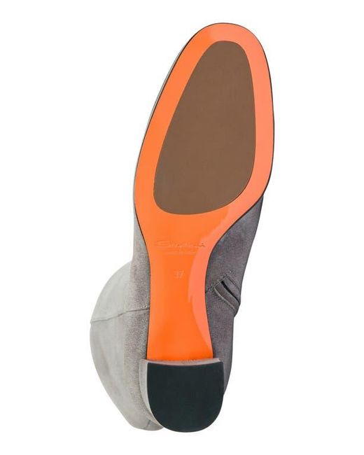 Santoni Gray Suede Low-Heel Boot