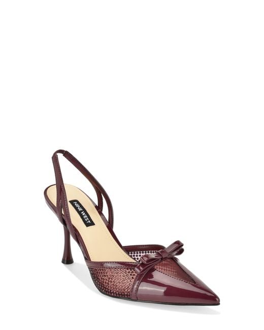 Nine West Pink Padell Pointed Toe Slingback Pump