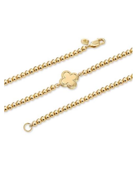 DEVATA Metallic Clover Beaded Ball Bracelet
