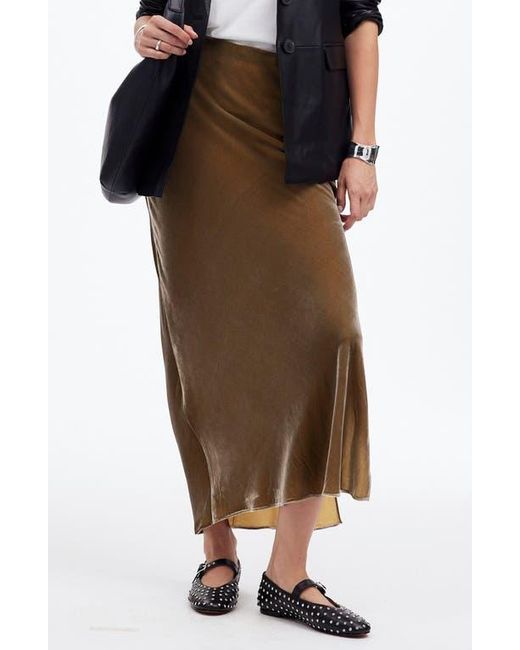 Madewell Multicolor Velvet Maxi Slip Skirt