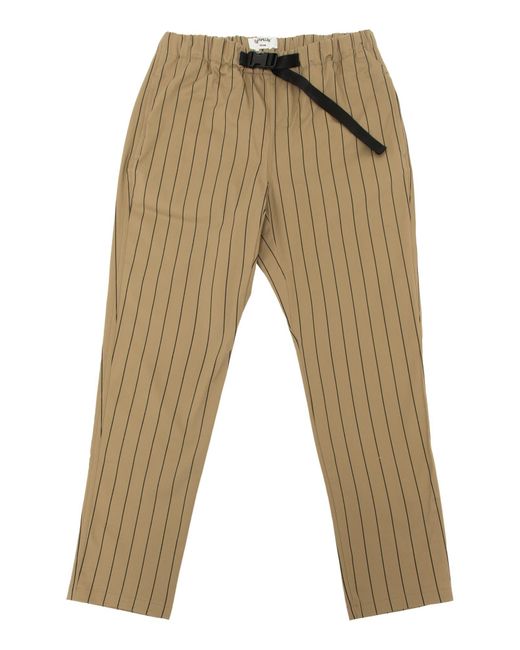 Caterpillar Stripe Belted Woven Cotton Pants in Natural for Men Lyst