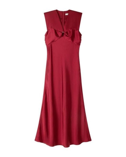 Sandro Red V-Neck Maxi Dress