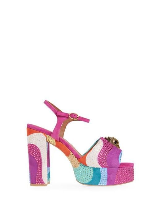 Kurt Geiger Pink Kensington Ankle Strap Platform Sandal