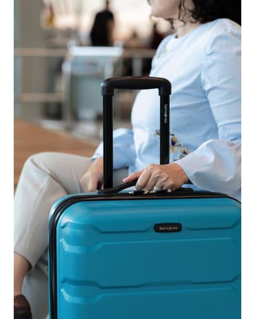 Samsonite Blue Omni Pc Checked-Medium 24-Inch Hardside Expandable Luggage With Spinner Wheels