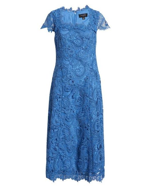 tahari blue lace dress T Tahari Lucile Floral Lace Dress