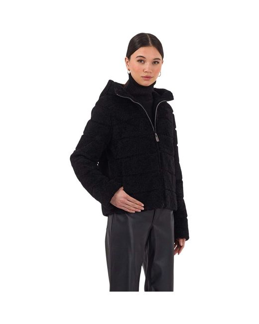 Gorski Black Horizontal Curly Shearling Lamb Jacket