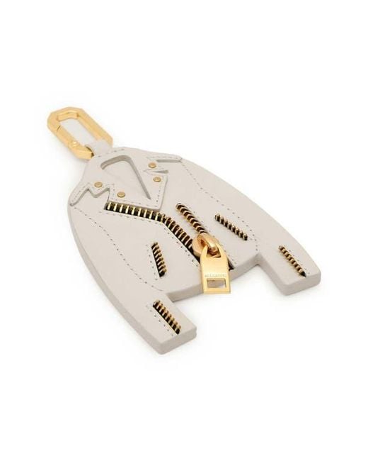 AllSaints Natural Dalby Leather Jacket Keyring