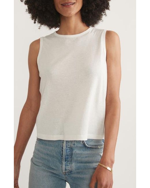 Marine Layer White Hemp & Cotton Blend Tank