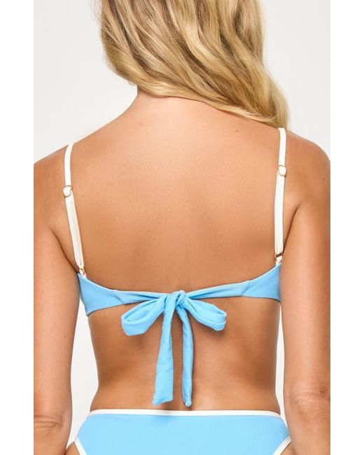 L*Space Blue Hazel Ribbed Bikini Top