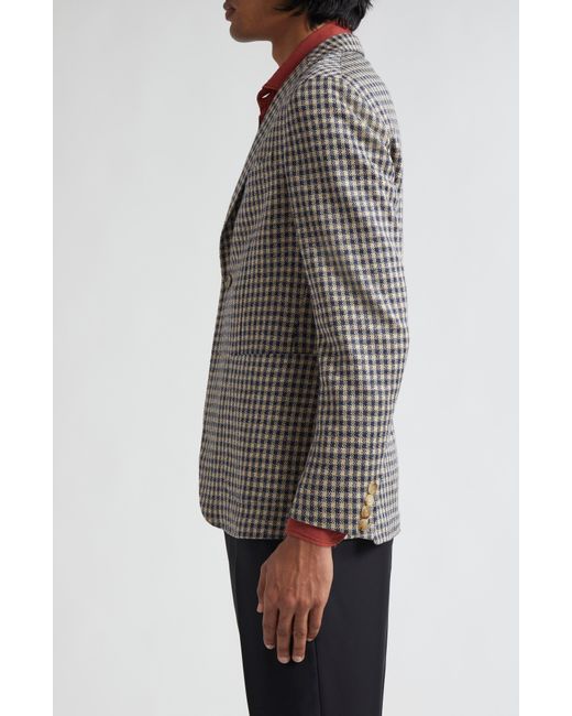 Boglioli Multicolor K-jacket Houndstooth Check Linen Sport Coat for men