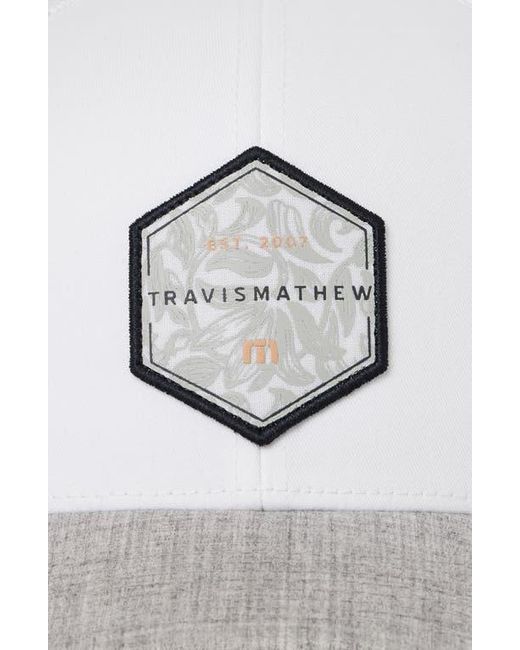 Travis Mathew White Full Passport Snapback Baseball Cap for men