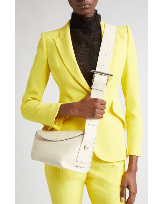 Alexander McQueen Natural T-Bar Sling Asymmetric Leather Crossbody Bag
