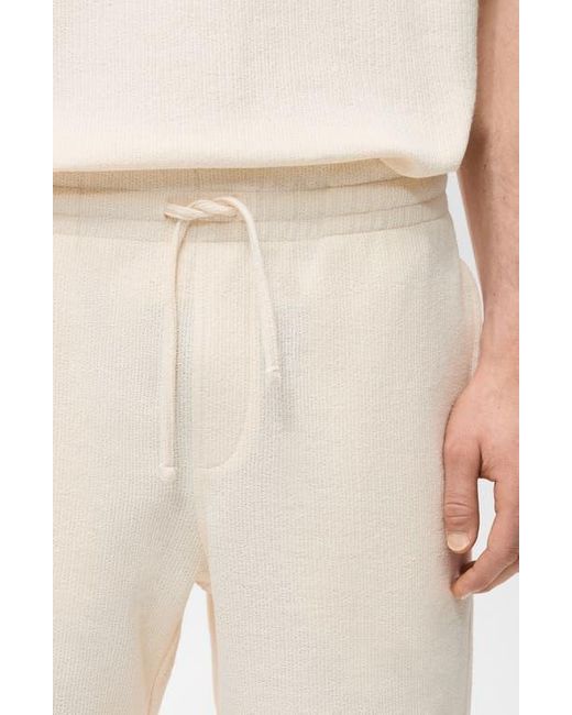 Mango Natural Textured Drawstring Shorts for men