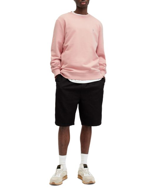 AllSaints Pink Raven Slim Fit Crewneck Sweatshirt for men
