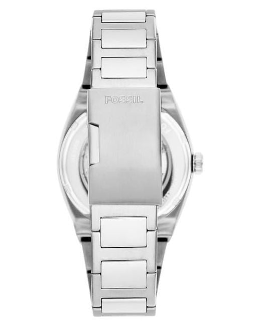 Fossil Gray Everett Skeleton Bracelet Watch, 42Mm for men