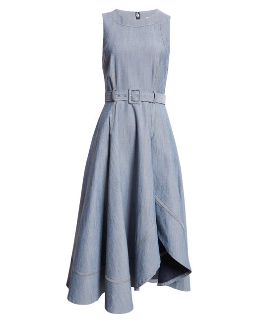 Cinq À Sept Blue Zelda High-low Sleeveless Denim Dress