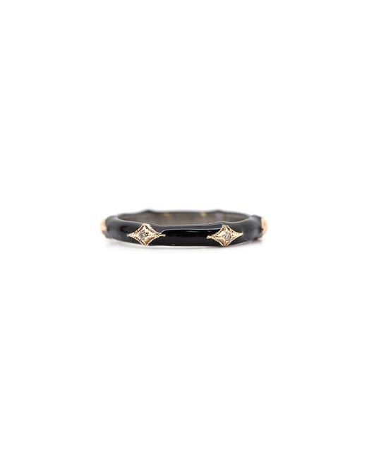 Armenta Black Champagne Diamond & Enamel Stack Ring