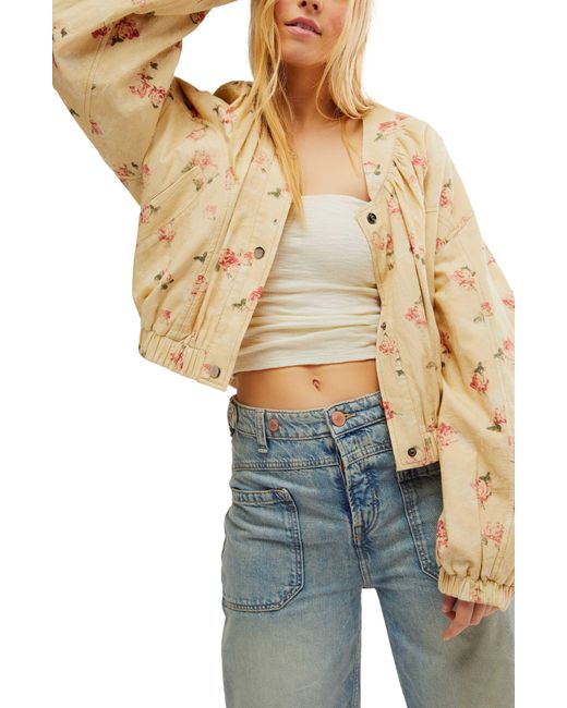 Free People Multicolor Rory Floral Cotton Bomber Jacket