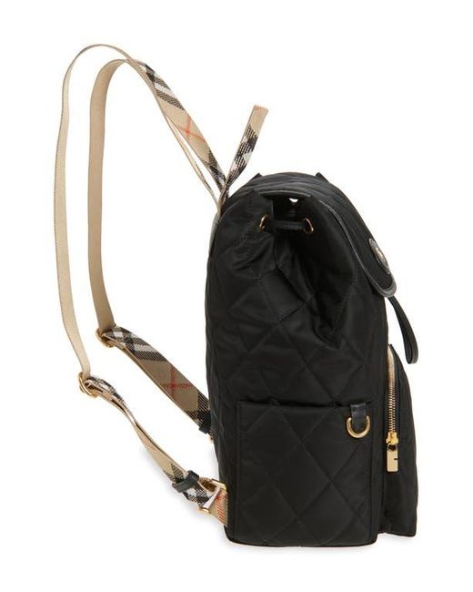 Burberry Black Horseshoe Quilted Nylon Backpack
