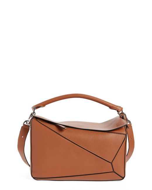 Loewe Large Puzzle Leather Shoulder Bag in Brown | Lyst