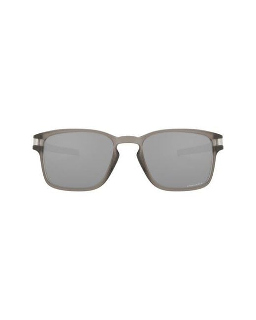 Oakley Gray Latch 55Mm Prizm Rectangular Sunglasses for men