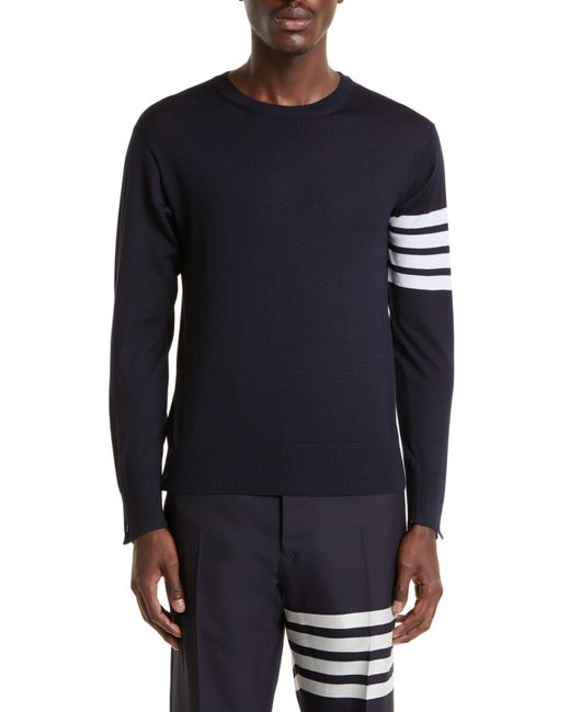Thom Browne Blue Merino Wool Pullover for men