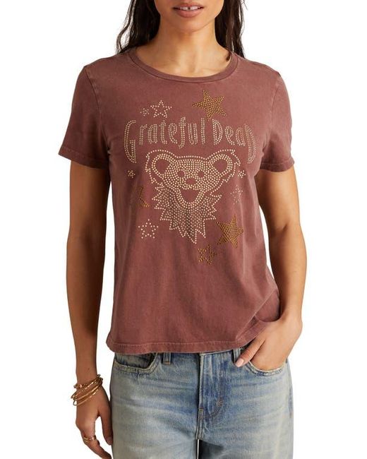 Lucky Brand Red Grateful Dead Stud Embellished Cotton Graphic T-Shirt