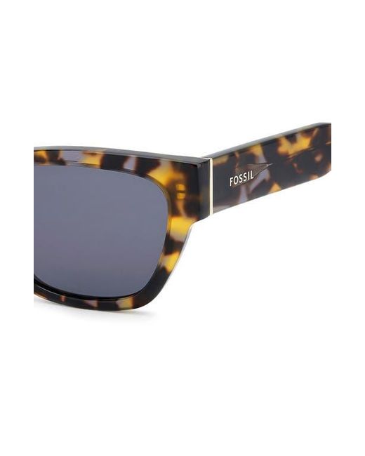 Fossil Blue 55Mm Rectangular Sunglasses
