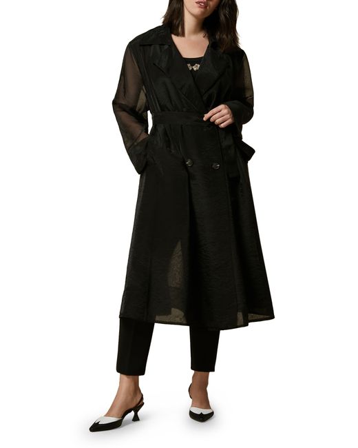 Marina Rinaldi Black Organza Trench Coat