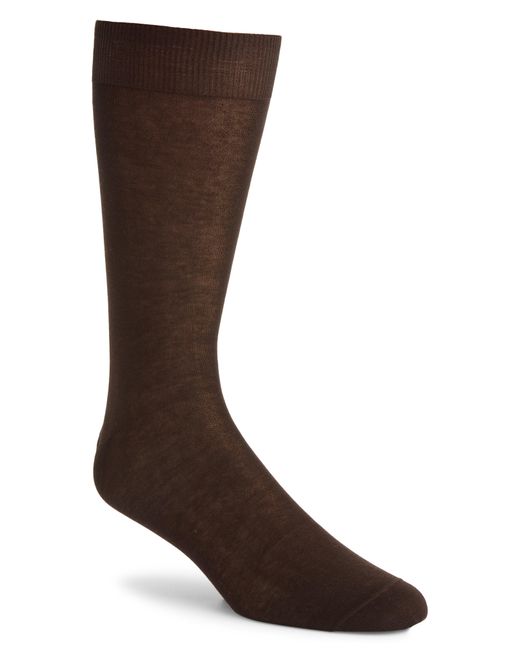 Canali Brown Solid Cotton Dress Socks At Nordstrom for men