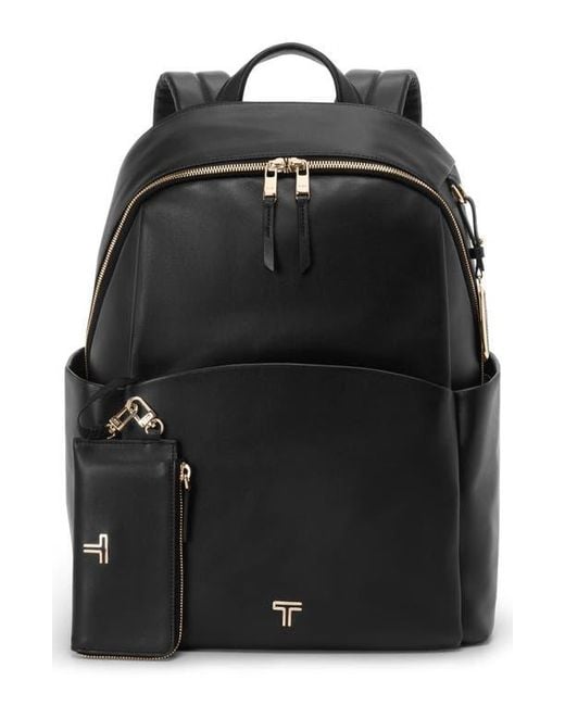 Tumi Black Raina Large Leather Backpack