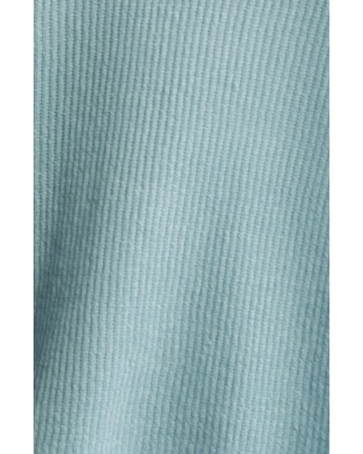 Eileen Fisher Blue Ribbed Organic Linen & Cotton Cardigan