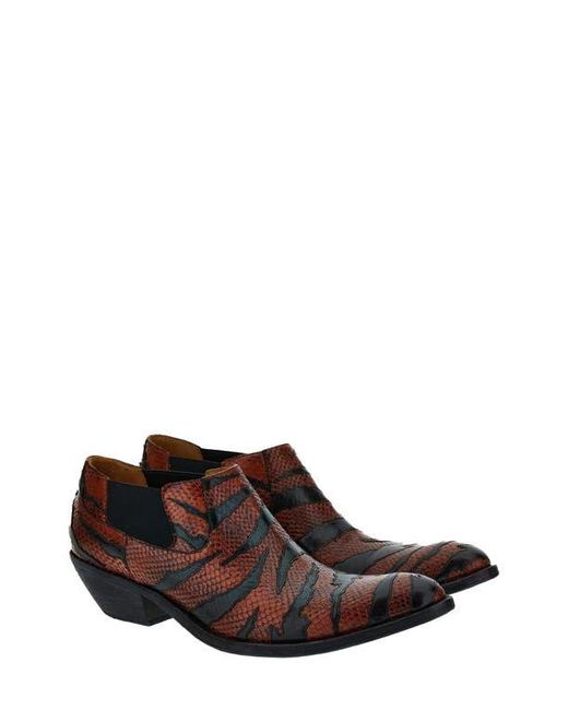 Versace Brown Tiger Python Embossed Texan Boot for men