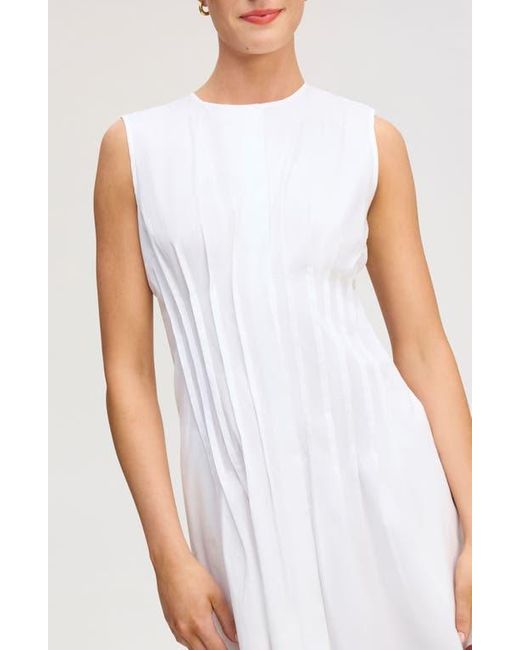 sam edelman sleeveless pleated midi dress Sam Edelman Women's Mixed-Media Sleeveless Pleated Dress