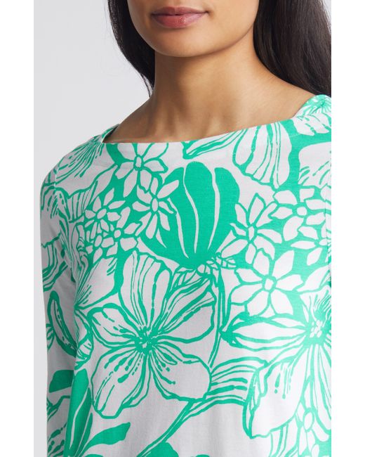 Lilly Pulitzer Green Lilly Pulitzer Lidia Floral Boatneck Dress