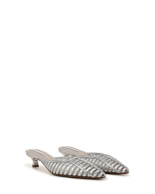 Franco Sarto White Marline Pointed Toe Kitten Heel Pump