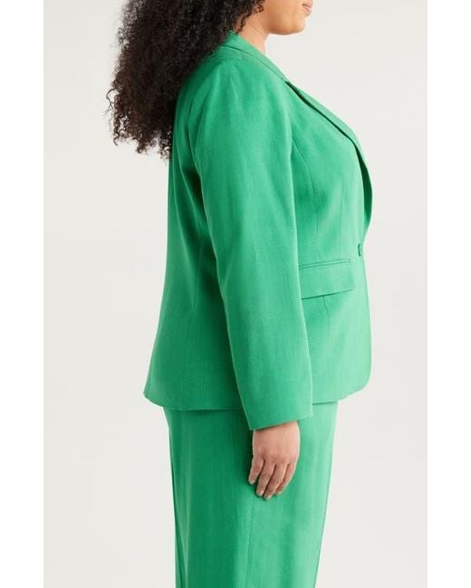 Tahari Green One-Button Blazer