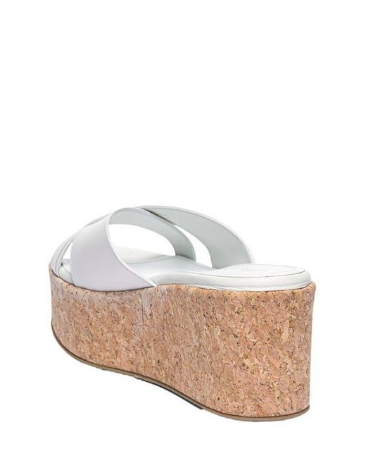Santoni White Leather Wedge
