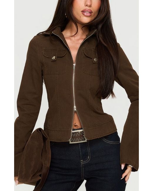 Princess Polly Brown Kelehan Zip Jacket