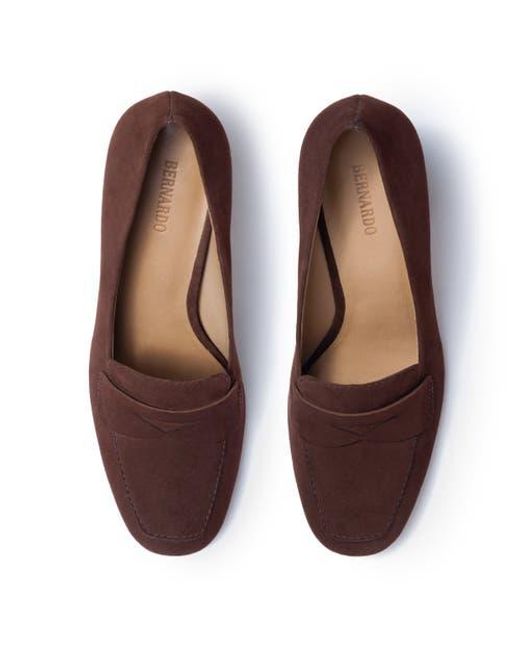 Bernardo Brown Nessa Block Heel Loafer Pump