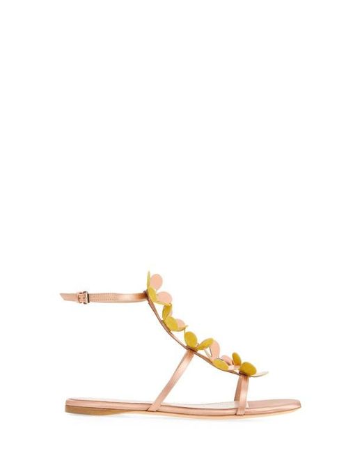 Giambattista Valli Pink Flower Ankle Strap Sandal