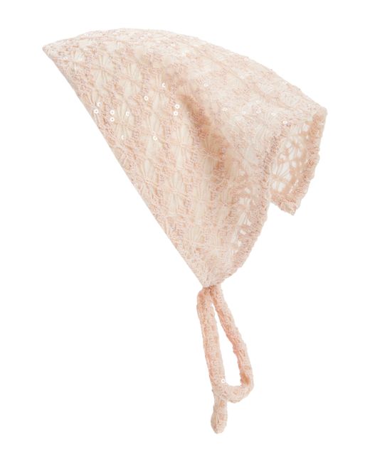 BP. Natural Sequin Lace Headscarf