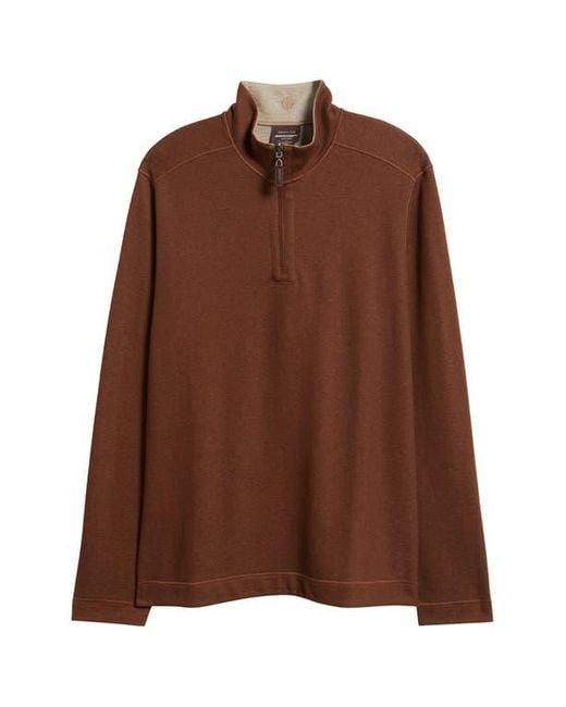 Johnston & Murphy Brown Icon Reversible Quarter Zip for men