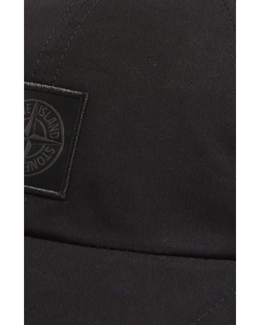 Stone Island Black Ghost Compass Logo Patch Baseball Cap for men