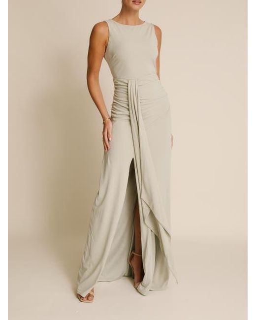 Six Stories Natural Drape Gathered Sleeveless Stretch