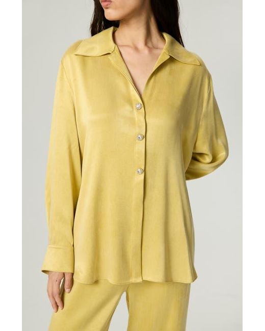 Nocturne Yellow Belted Shirt With Statement Buttons